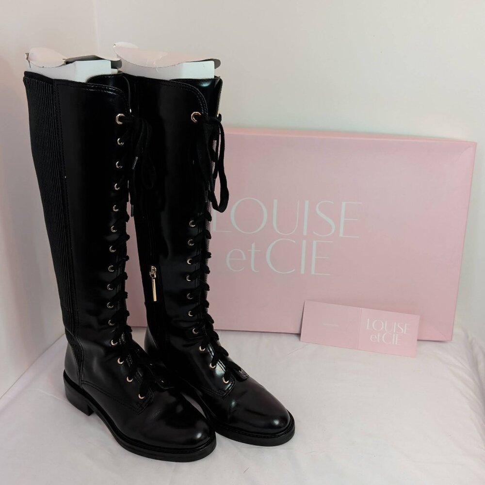 Louise et Cie Voshell Tall Black Lace-Up Combat Boots